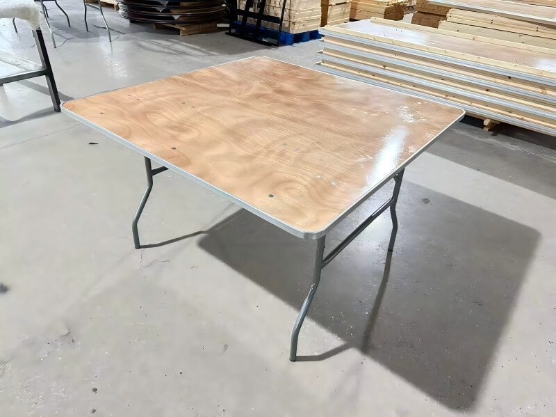 wholesale 152 cm plywood top Square Folding Table for events