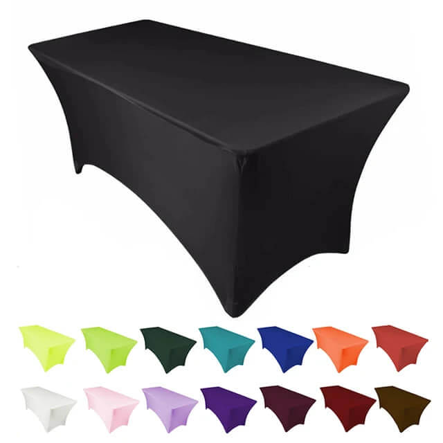wholesale White Spandex Table Cover for 6ft long folding table