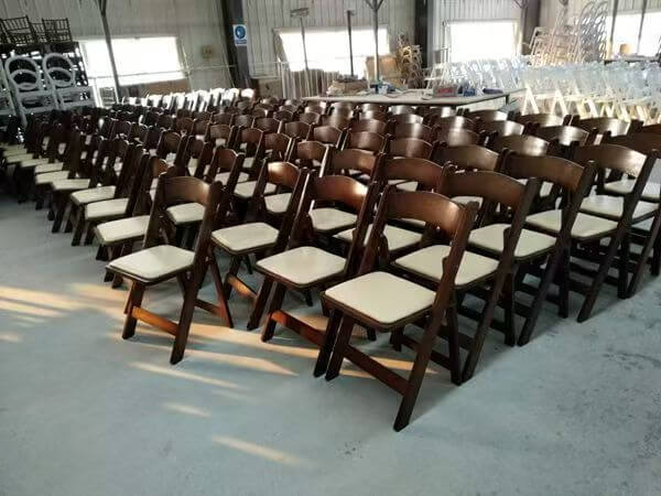 wholesale white paddad Wooden Folding Chair for outdoor events