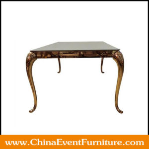 Gold Stainless Steel Dining Table St200 Foshan Cargo Furniture