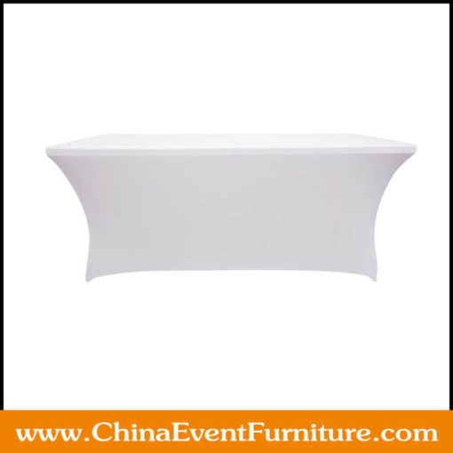white spandex table cover