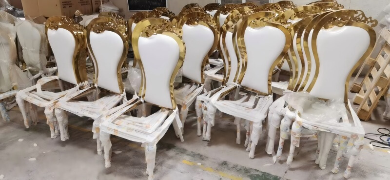 wholesale white and Gold Wedding Chairs for wedding hall