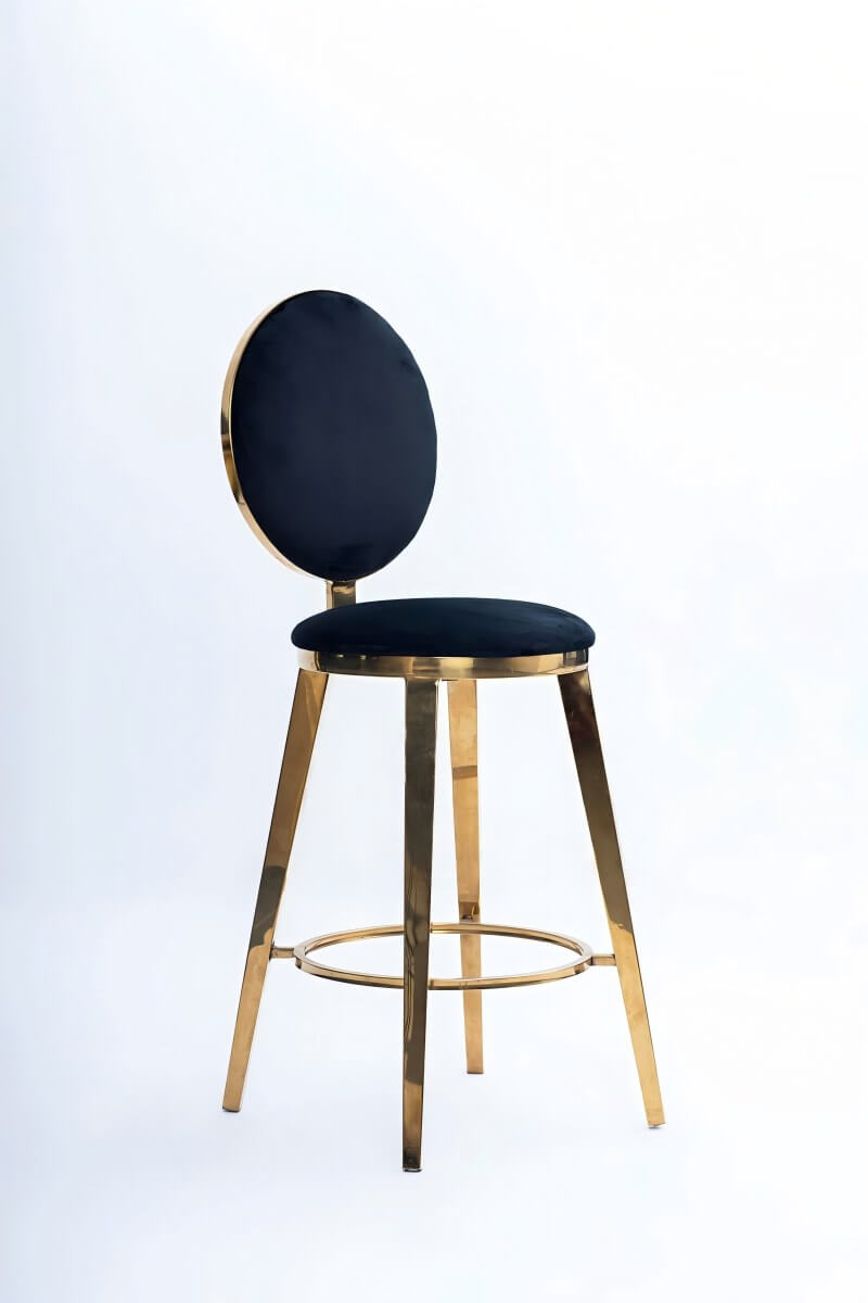 gold and black Stainless Steel Bar Stools wholesale for bars