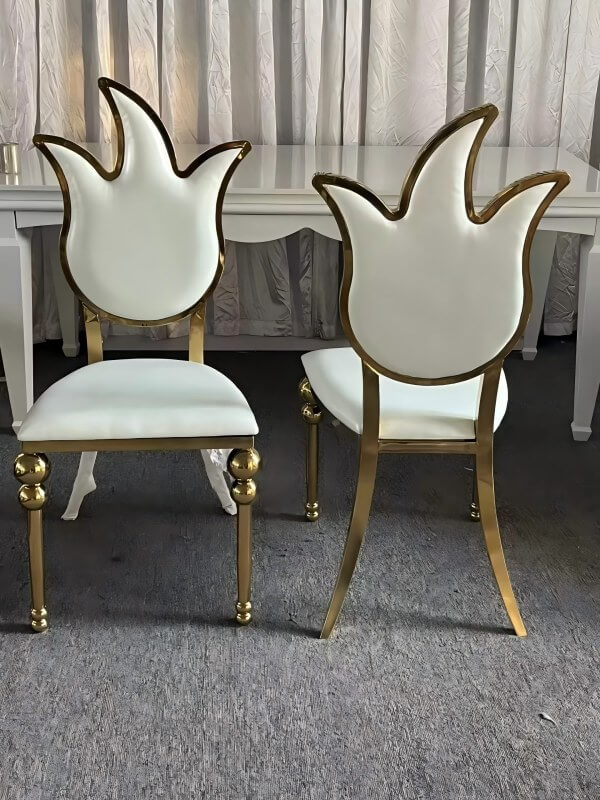 wholesale gold and white Wedding Decor Chairs for sale