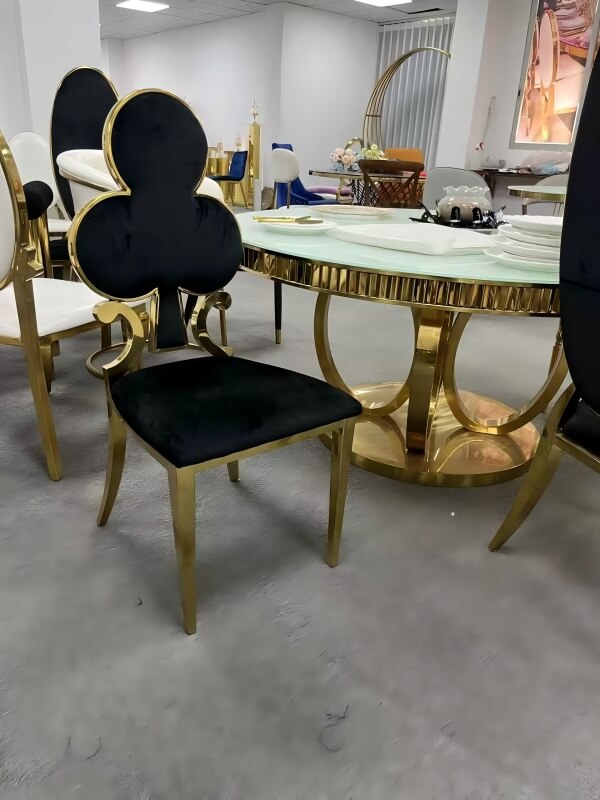 wholesale gold and black stainless steel chairs for sale