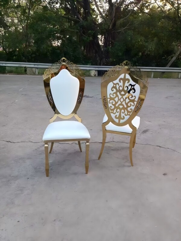 wholesale white and gold Wedding Party Chairs for sale