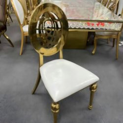 wholesale gold and white stainless steel chairs for sale