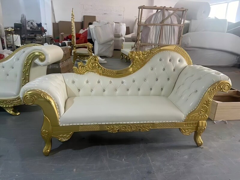 wholesale white and gold Wedding Stage Sofa for weddings