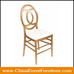 wholesale gold chanel chairs with white cushions for events