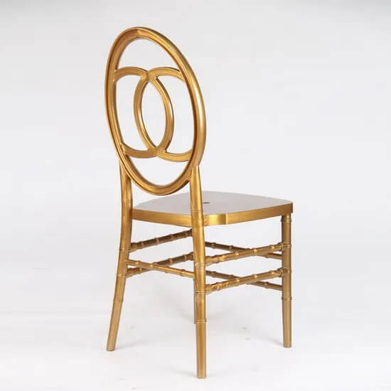 wholesale stackable gold chanel chairs for sale