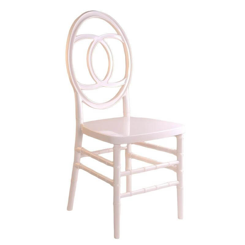 wholesale UV proof white Chanel Chairs for outdoor weddings