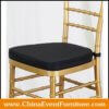 wholesale gold chiavari chair with black cushion for weddings