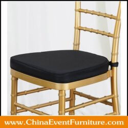 wholesale gold chiavari chair with black cushion for sale