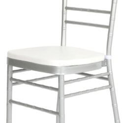 wholesale silver chiavari chair with white cushion for weddings