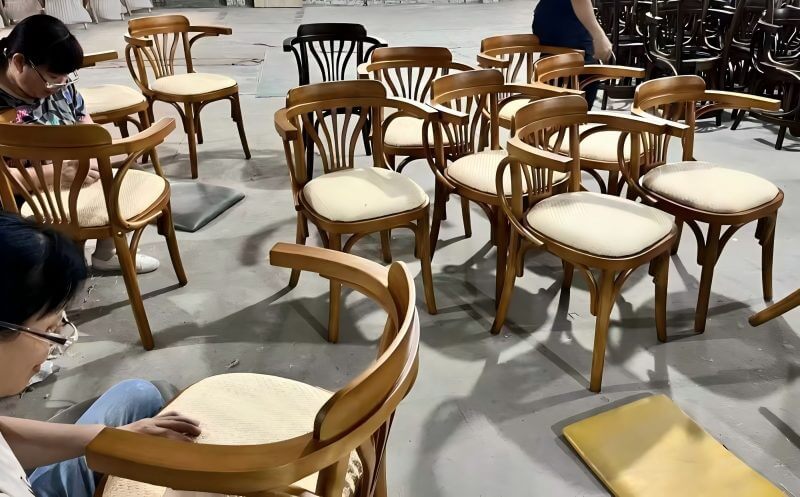 wholesale upholstered wooden Bentwood Dining Chairs With Arms for sale