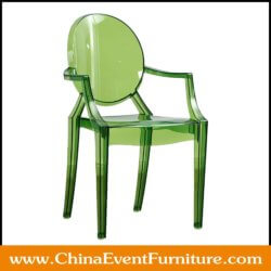 wholesale stackable Green Ghost chairs with arms for outdoor weddings