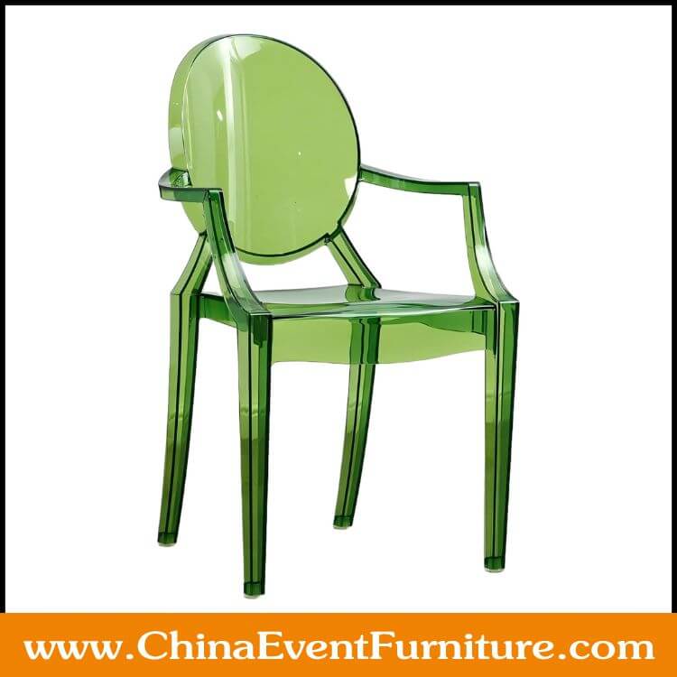 Green Ghost chairs with arms wholesale for sale wholesale stackable Green Ghost chairs with arms for outdoor weddings