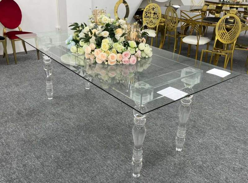 wholesale clear Rectangular Acrylic Dining Table for dining room