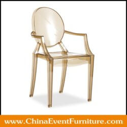 wholesale amber ghost chair with arms for events