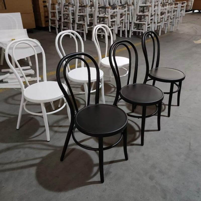 wholesale black and white metal bentwood chairs for hotel dining rooms