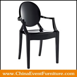 wholesale stackable black arm chairs for events