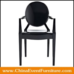 wholesale acrylic frame black arm chairs for outdoor events