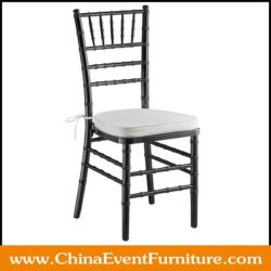 wholesale stackable black chiavari chair with white cushion for weddings