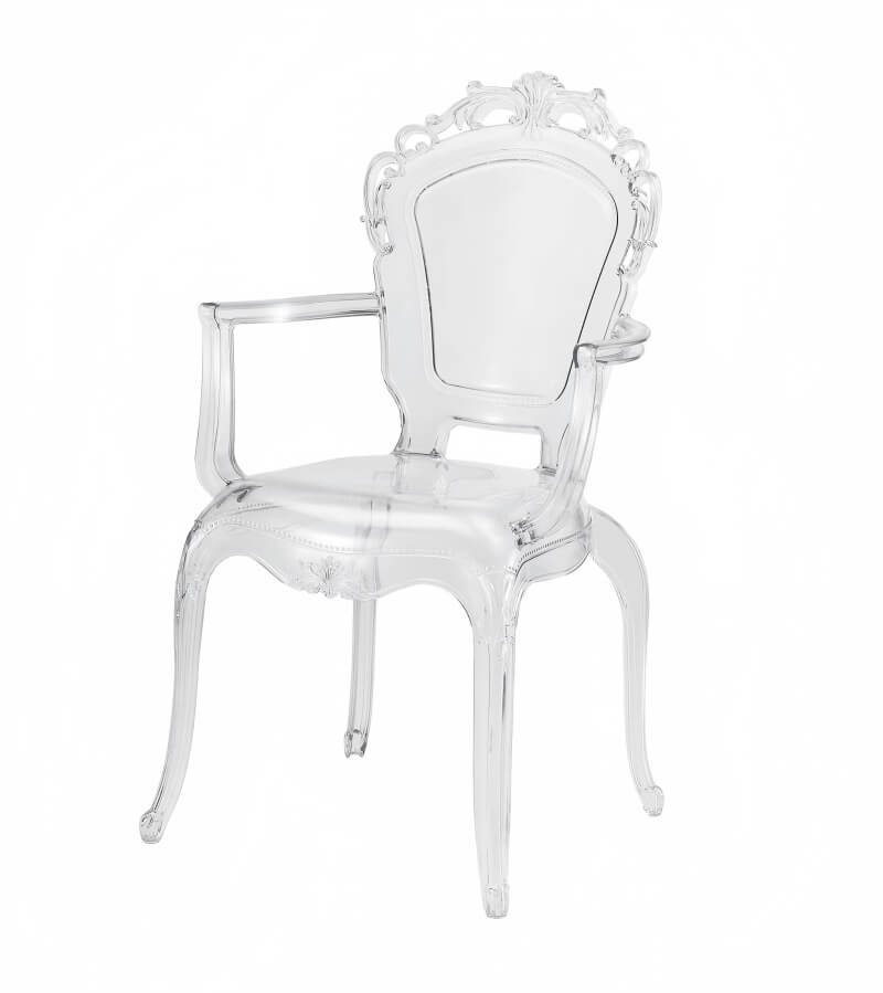 stackable clear Belle Ghost Chair With Arms for events