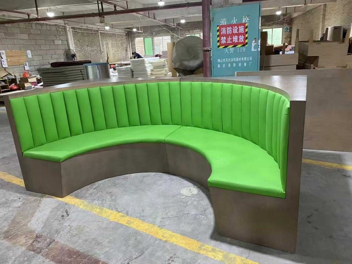 Chinese factory custom make curved banquette dining seating