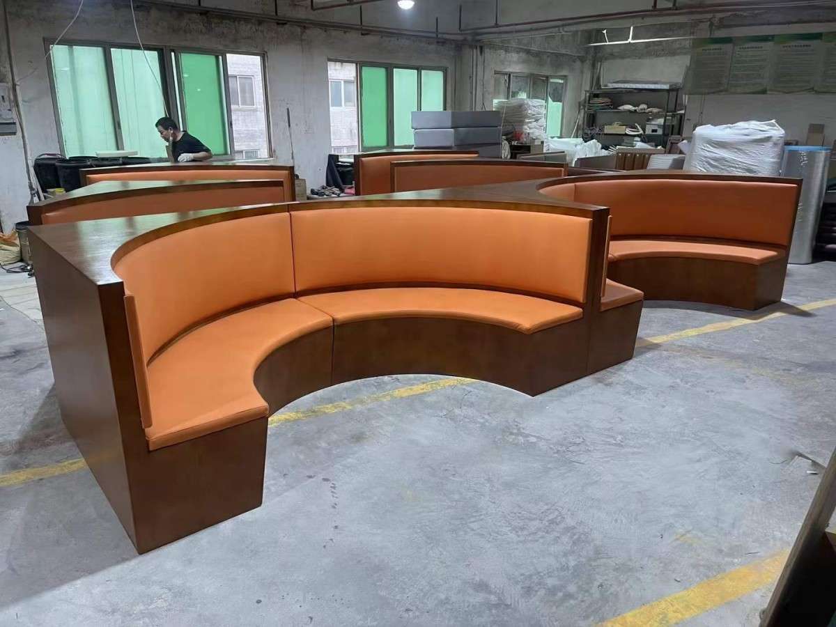 factory custom make curved booth seating for hotel dining room