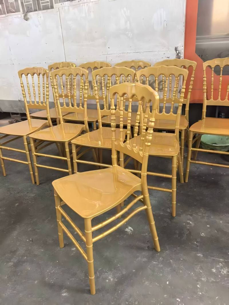 wholesale stackable gold napoleon chairs for weddings