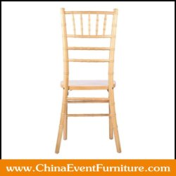 Commercial quality stackable natural wood chiavari chair for weddings