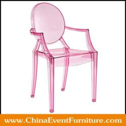 wholesale stackable pink ghost chairs with arms for weddings