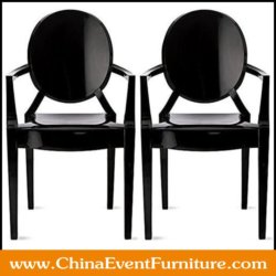 wholesale resin stackable black arm chairs for sale
