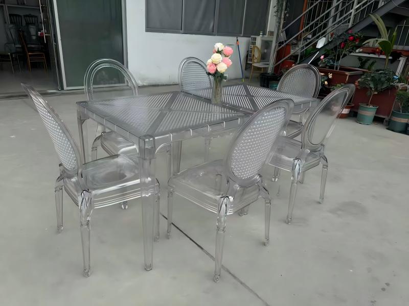 wholesale transparent Acrylic Table And Chairs for dining room