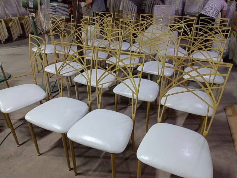 wholesale white and gold chameleon chairs for weddings