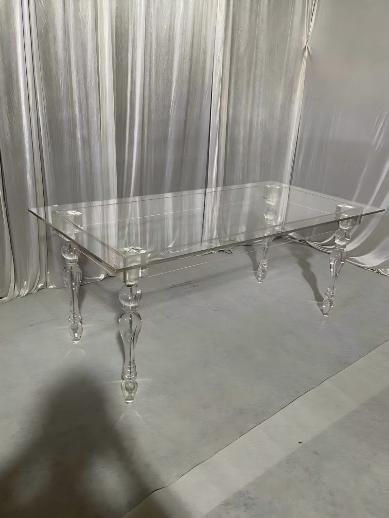 wholesale clear Rectangular Acrylic Dining Table for events