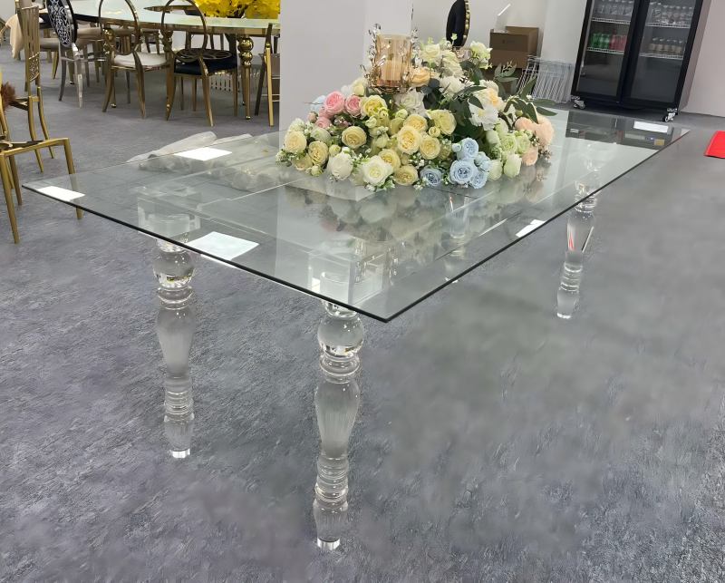 wholesale clear Rectangular Acrylic Dining Table for dining room