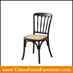 wholesale stackable wooden Napoleon Chair with rattan seat for weddings
