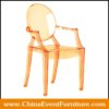 wholesale stackable yellow ghost chairs with arms for events