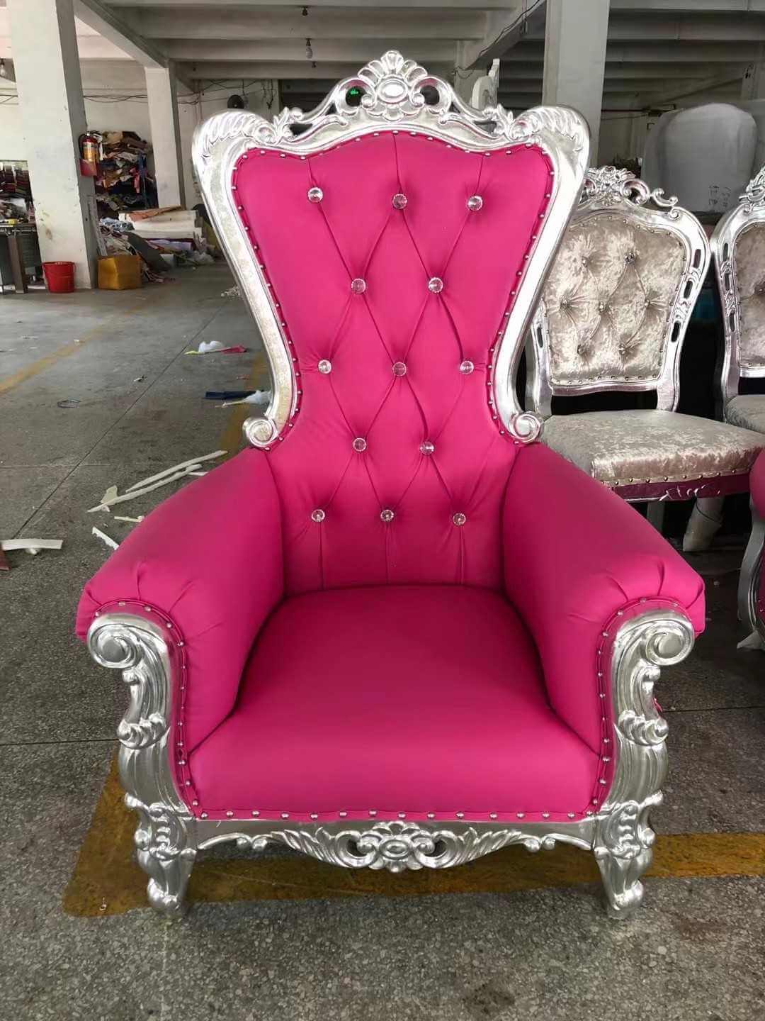wholesale upholstered silver throne for events