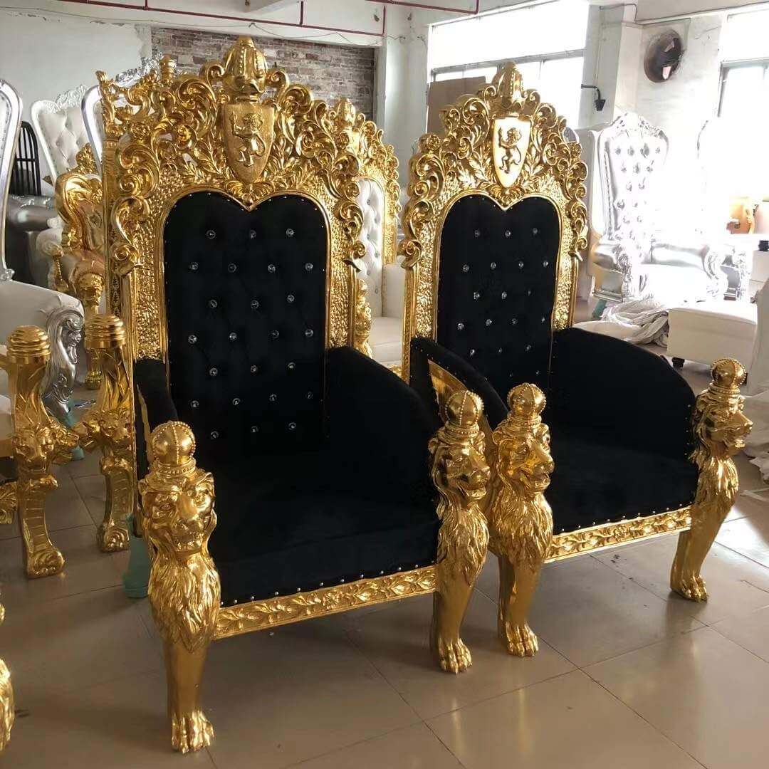wholesale Black And Gold Throne Chairs for events