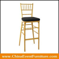 wholesale 75 cm seat height Chiavari bar chair with black cushions for events