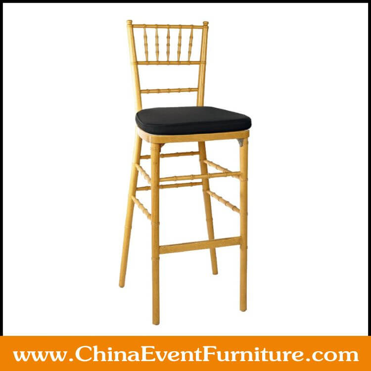 Chiavari bar chair with black cushions wholesale 75 cm seat height Chiavari bar chair with black cushions for events
