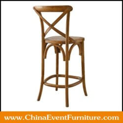 wholesale wood Cross Back Bar Chairs for hotel bars