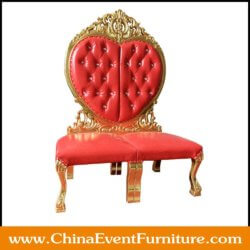 wholesale red upholstered gold King And Queen Throne Chairs for sale