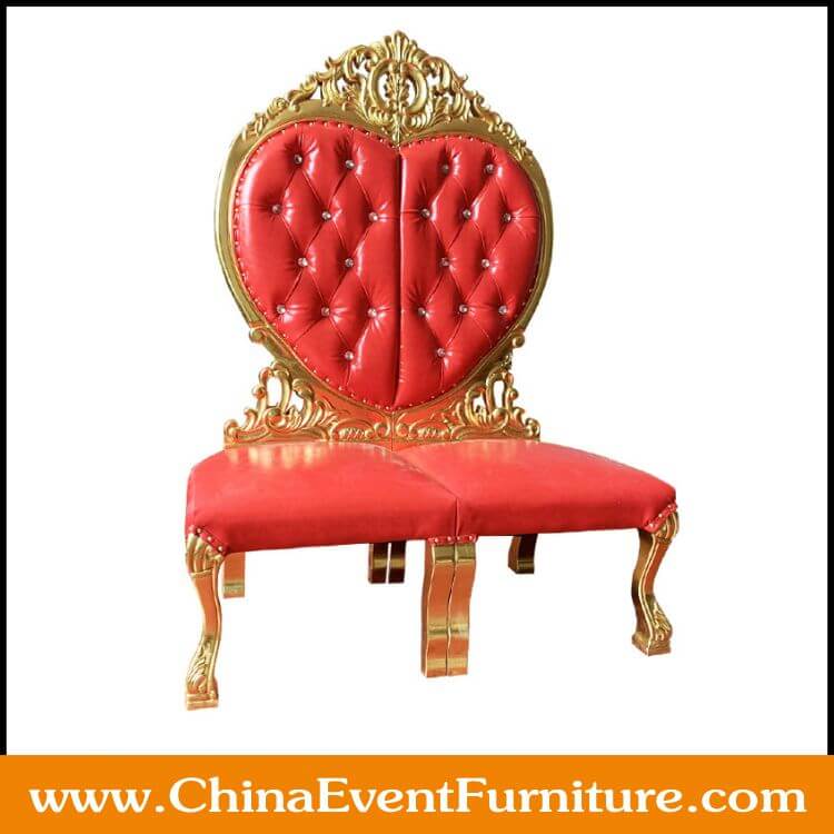 King And Queen Throne Chairs for sale wholesale red upholstered gold King And Queen Throne Chairs for sale