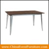 wholesale long wood top Replica Tolix Dining Table for sale