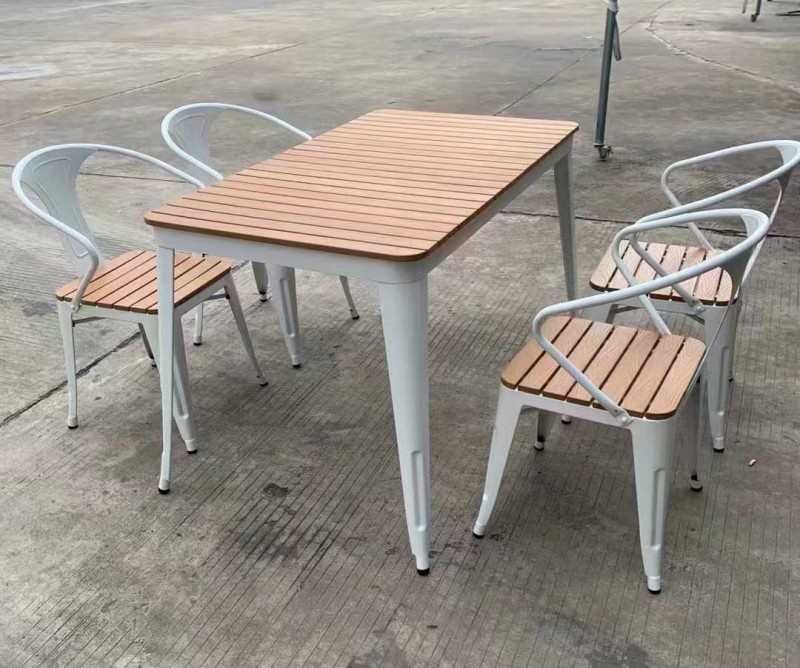 wholesale wood top long Replica Tolix Dining Tables for sale