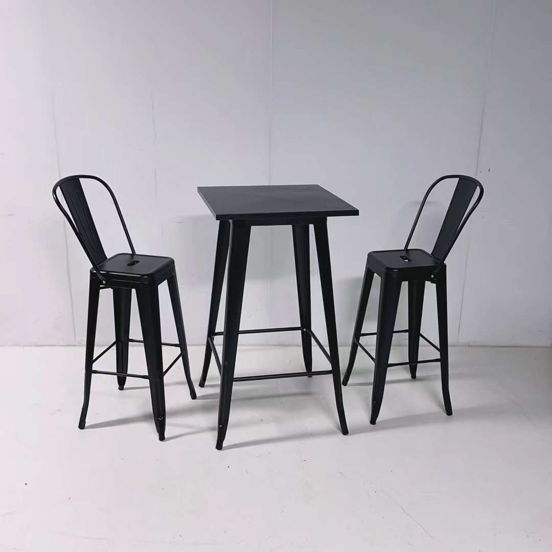 wholesale black square Timber Top Bar Tables for hotels